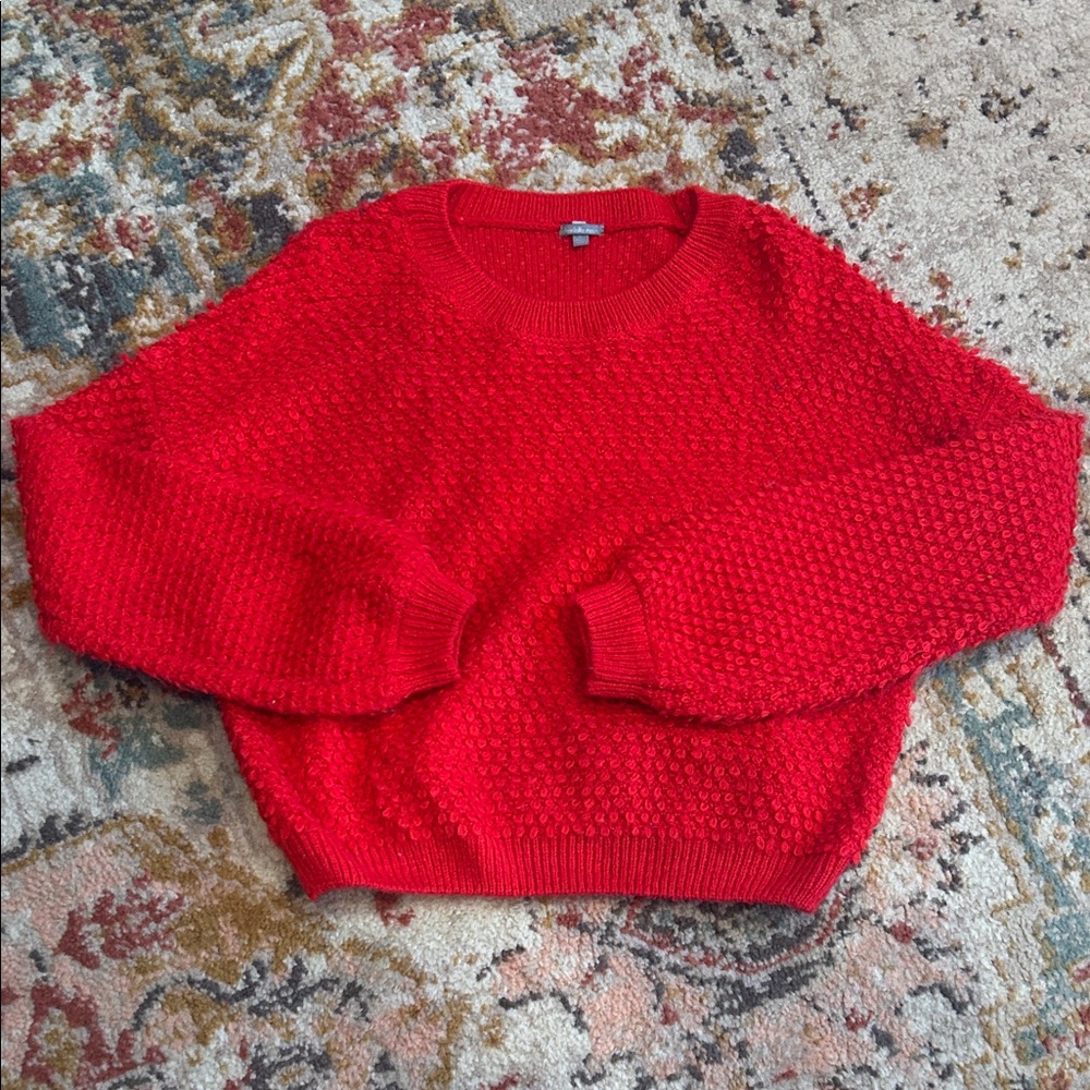 Charlotte Russe Vibrant Red Crew Neck Sweater